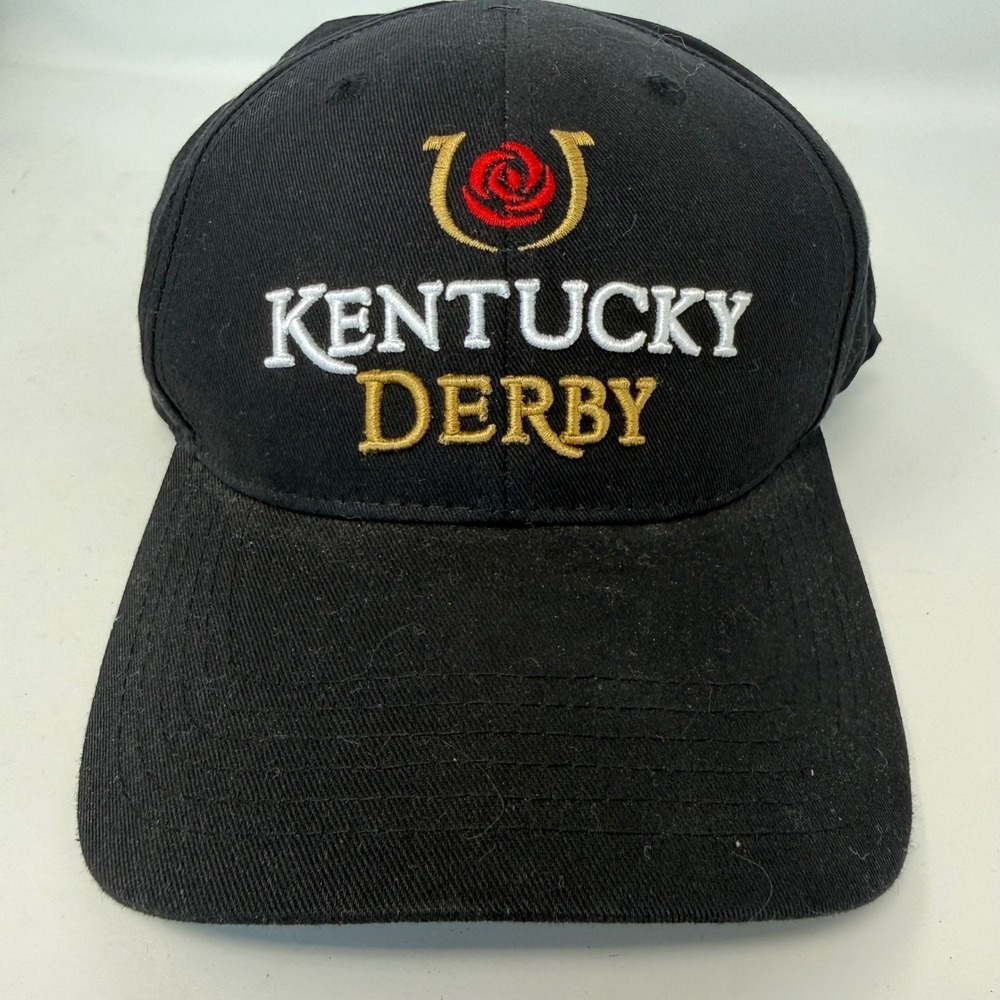 Main Gate Kentucky Derby Run For The Roses Black Adjustable Baseball Cap Hat